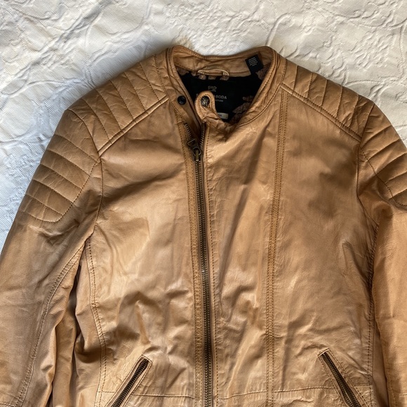Scotch and Soda Beautiful Brown Leather Jacket - Picture 9 of 10
